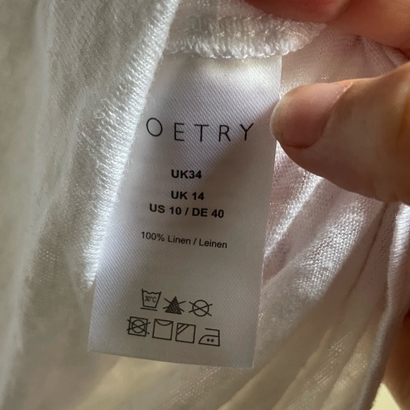 Poetry 100% Linen Tank Size 10 white muscle tank - Picture 3 of 6